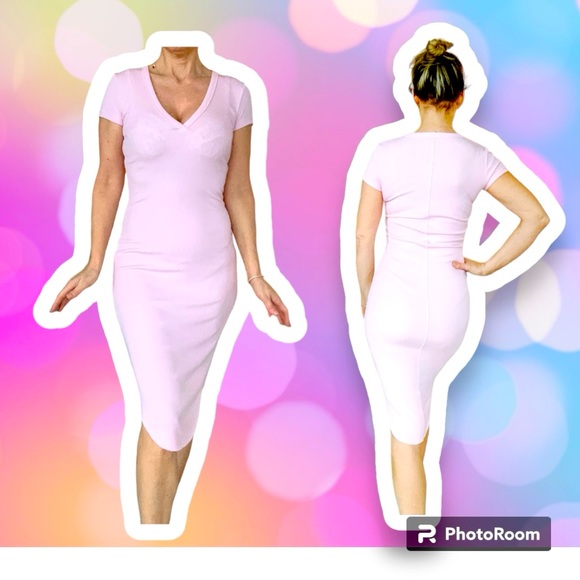 Wilfred Free People Pink Dress. XS.Hardly Worn.  Stretchy ribbed Modol/Elastane. - Picture 1 of 3